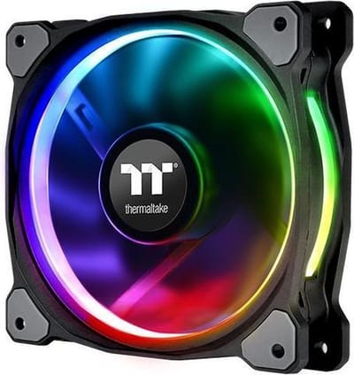 Thermaltake Riing Plus 12 RGB Kit PC-ventilator Zwart, RGB (b x h x d) 120 x 120 x 25 mm Incl. LED-verlichting