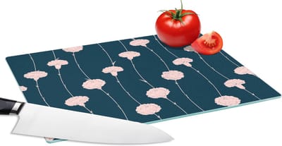Glazen Snijplank - 28x20 - Bloemen - Pioenroos - Patronen - Pastel - Snijplanken Glas