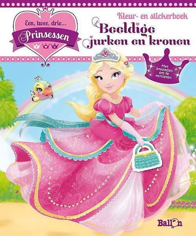Kleur- en stickerboek Beeldige jurken en kronen