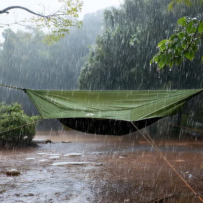 Lichtgewicht Hangmat met Muggennet voor 1 Persoon - Ideaal voor Kamperen en Hiking, Groen Tarp Ontwerp