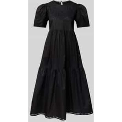 Midi-jurk met broderie anglaise