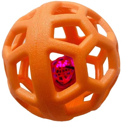 Jouet interactif amusant pour chien, balle creuse résistante aux morsures, jouet à mâcher pour animaux de compagnie, balle pour chiens, chats, animaux de compagnie, violet orange