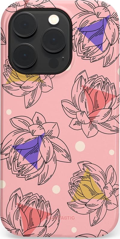 Casetastic Hoesje Geschikt voor Apple iPhone 14 Pro Magsafe - Stijlvolle Beschermende Duo-layer Case - Bloemen Pastel Roze