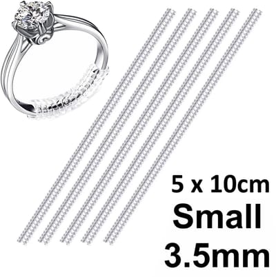 Fako Bijoux - 5x Ringverkleiner - Ring Verkleiner - Small - 3.5mm - 5x10cm - Transparant - 5 stuks