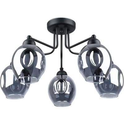 Sollux Lighting Kroonluchte Fillan - 36x59x59cm - E27 - zwart - staal