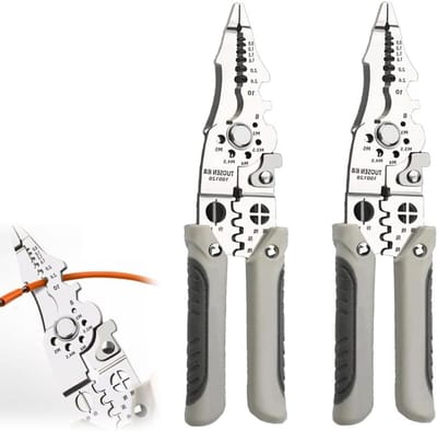 Multifunctionele Tang - Draadstripper Krimper - Kabels Bewerken - Nauwkeurig Stripgat - 2 Stuks - Zwart