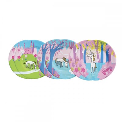 Set 3 bordjes eenhoorn 20 cm rond