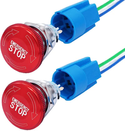 Noodstopknop Set - Drukknop Schakelaar - Machine Bediening - Vergrendelend Mechanisme - 22 mm Gat - Rood