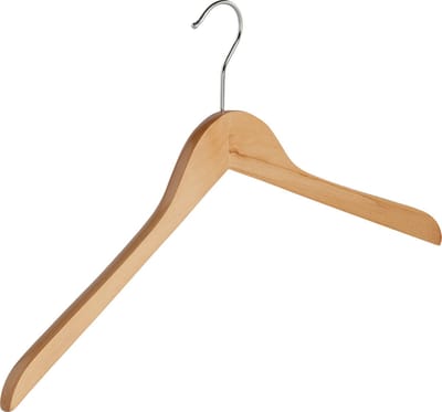 De Kledinghanger Gigant - Kledinghanger - Volwassenen - 7102BA - 50 Stuks - Blousehanger - Shirthanger - Lotushout - Naturel Gelakt - Geknikt Model - 44 cm - Kleerhanger (7102BA/50)