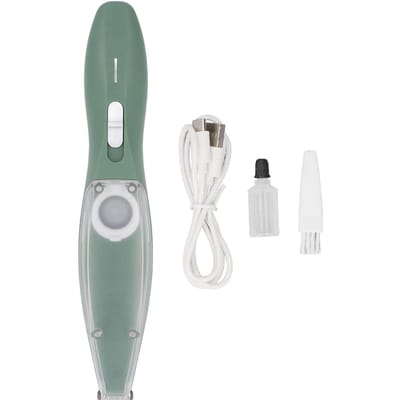 Kleine Hondentondeuse Krachtige Zuigkracht Laag Geluidsniveau Roestvrij Staal 600mAh Batterij Huisdier Poottrimmer voor Kat groen