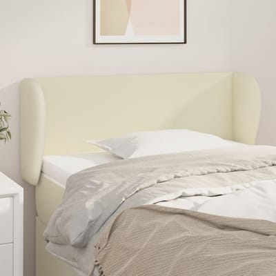 vidaXL - Hoofdbord - met - randen - 103x23x78/88 - cm - kunstleer - crèmekleurig