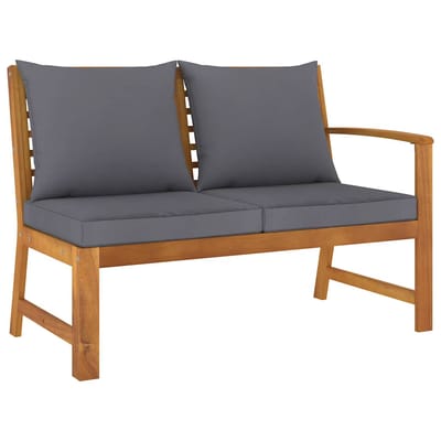 vidaXL - Tuinbank - met - donkergrijs - kussen - 114,5 - cm - massief - acaciahout