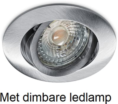 Inbouwspot Gunmetal GU10 – Ø80 mm – Rond & Kantelbaar – Sparing 70 mm – Incl. Dimbare LED Lamp (Warm Wit 2700K).
