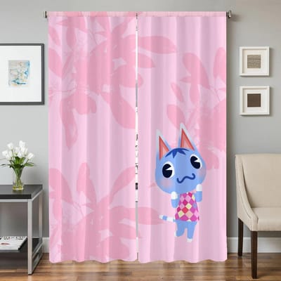 Raam Keukengordijnen voor Woonkamer 2 Stuks Verduisterende Gordijnen Deurgordijn Animal Crossing Scheidingswand Slaapkamerdecoratie W50xH70cmx2pcs-CL white