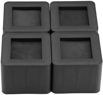 Dailygoods- Meubelpootverhoger 4 stuks - Bedverhogers 10,5 x 10,5 x 8,5 cm - Antislip - Gewichtscapaciteit 100 kg - Hoogwaardig kunststof - Verhoogt opbergruimte - Bedverhoger