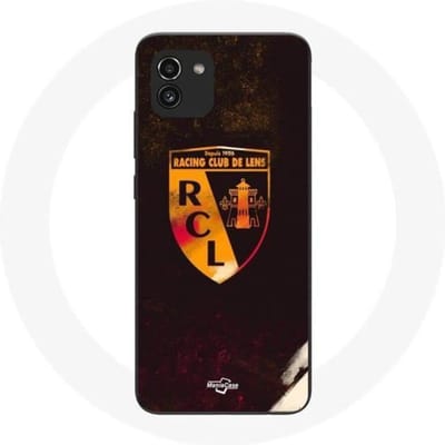 Coque maniacase pour Samsung Galaxy A03 rcl lens orange fond noir