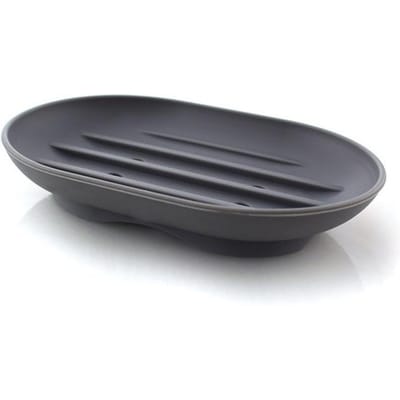 Porte-savon portable en silicone, flexible, pour salle de bain, voyage, tendance, couleur bonbon 11.5x8x2.5cm noir