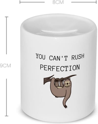 Akyol - you can't rush perfection Spaarpot - Quotes - mensen die houden van quotes - perfectie - quotes - verjaardagscadeau - verjaardag - cadeau - kado - geschenk - gift - 350 ML inhoud