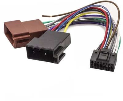 SnelShoppen - DIN ISO Car Radio Adapter 17 cm - 16 Pin Plug voor JVC - Plug-and-Play Verbinding - Geschikt voor Veel Voertuigen - Ideaal voor Nachrüst