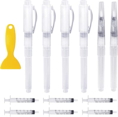Set van 6 Verf Pennen met 6 Spuiten en 1 Schraper, Ideaal voor Muurherstel en Deurkras Reparatie