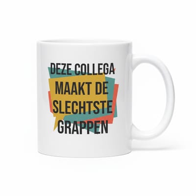“Deze Collega Maakt De Slechtste Grappen” Grappige Werk Mok – Cadeau voor Collega – 330 ml Keramische Koffiemok