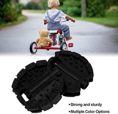 Kinder Fietspedalen - Fiets Accessoires - Fietsplezier Vergroten - Duurzaam Kunststof - Set van 2 - Zwart