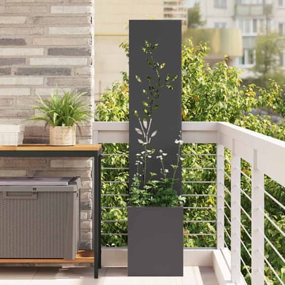 vidaXL - Tuin - Privacy - Scherm - Zwart - 32 - x - 32 - x - 150 - cm - Koudgewalst - staal