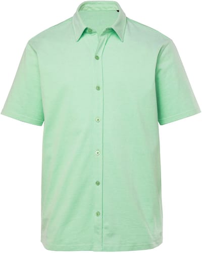 Boston Park - Heren - Piqué-overhemd korte mouw Kentkraag comfort fit - Blauwgroen - Maat 3XL