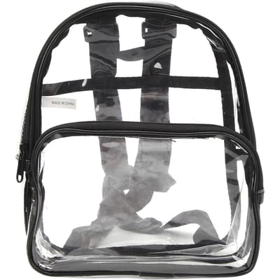 Stadion Goedgekeurde Transparante Mini Rugzak Zware Kwaliteit PVC Transparante Rugzak Klein Zomer Waterdicht black