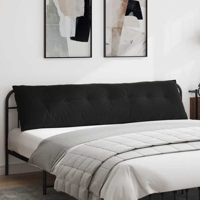 vidaXL - Rugkussen - Zwart - 200 - x - 50 - cm - Corduroy - stof