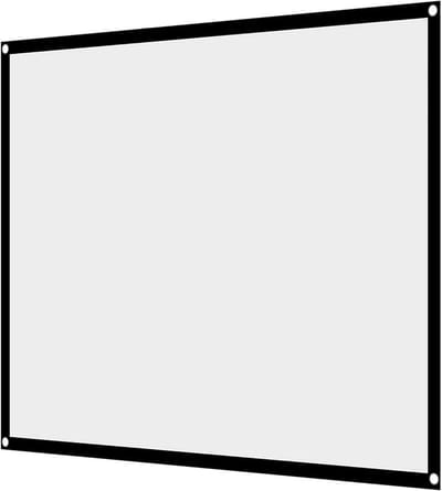 Projectiescherm Opvouwbaar - Projectiegordijn Draagbaar - Thuisbioscoop Buiten - Kreukvrij Polyester Weefsel - 183 cm 4:3 - Wit met Zwarte Rand