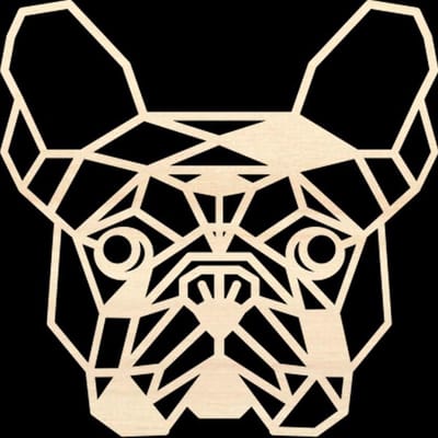Houten Dierenkop • Houten Bulldog • Dierenkop Bulldog • Extra Groot • Populier • Houten Dier • Wandecoratie