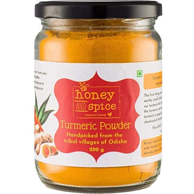 Honing en specerijen kurkumapoeder Handgeplukt uit het tribale dorp Odisha Organic 8.8 Ounce orange