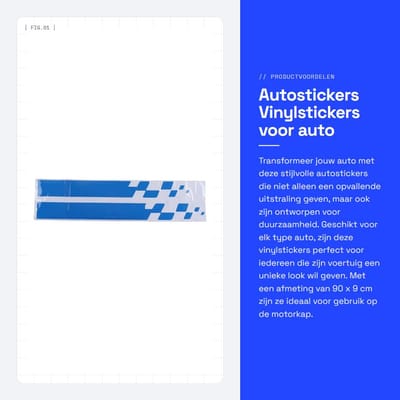 Dailygoods- Autostickers 2 Stuks - Vinylstickers - Auto Decoratie - Waterdicht - UV-bestendig - Opvallend Ontwerp - 90 x 9 cm - Autokapstickers