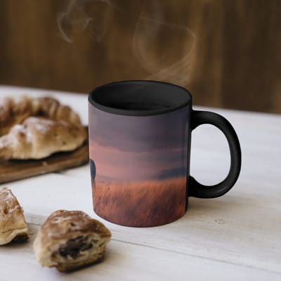 Magische Mok - Foto op Warmte Mokken - Koffiemok - Paard - Wolken - Open veld - Magic Mok - Beker - 350 ML - Theemok