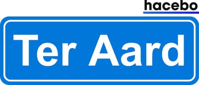 Hacebo - Plaatsnaam Sticker - 29x10 CM - Ter Aard sticker - Verkeersborden sticker - grappige cadeaus - Ter Aard
