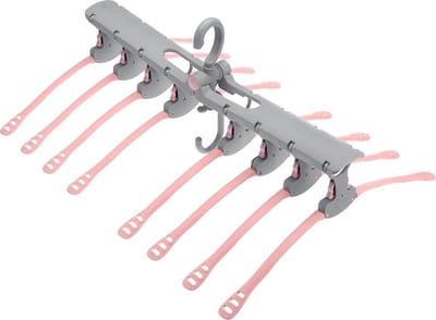 Multi-Functionele Ruimtebesparende Kledinghanger - Kleerhanger - Kledingrek Kapstok Jas Broek Hanger - Ideaal voor het Opbergen van Kleding - Grijs/Roze