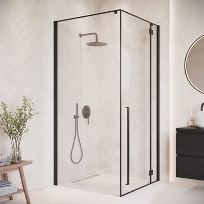 Badplaats Douchecabine Vancouver 90 x 90 x 190 cm - Zwart - Douchewand met Draaideur