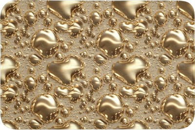 Badmat 90x60 cm - Antislip - Druppels - Organisch - Goud - Badmatten voor badkamer - Badkamermat - Douchemat - Badkamer mat