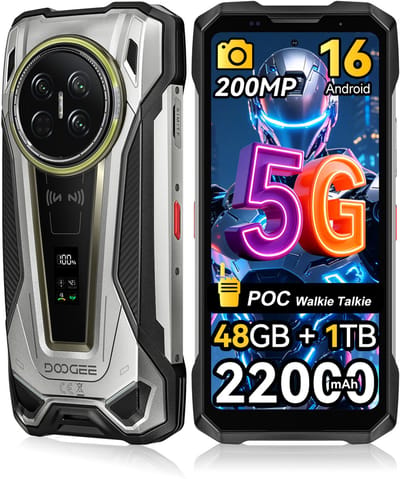 DOOGEE Vmax2 Pro Robuuste smartphone 5G - 6.78 inch 120Hz - 48GB RAM - 1TB ROM - 22000 mAh 120W - Android 16 - 200MP AI camera - IP68/IP69K - NFC,GPS - Telefoons 2026 nieuw - Titan