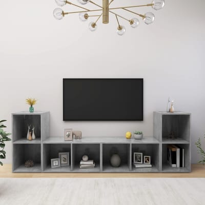 vidaXL - Tv-meubelen - 4 - st - 72x35x36,5 - cm - bewerkt - hout - betongrijs