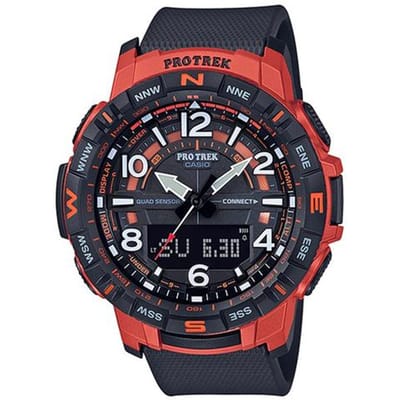 Casio PRO TREK Serie-PRT Waterdicht en Schokbestendig Sport Horloge Nauwkeurige Tijd Herenhorloge Kwarts Uurwerk Hars Band Japans en Koreaans PRTB50-4 zwart
