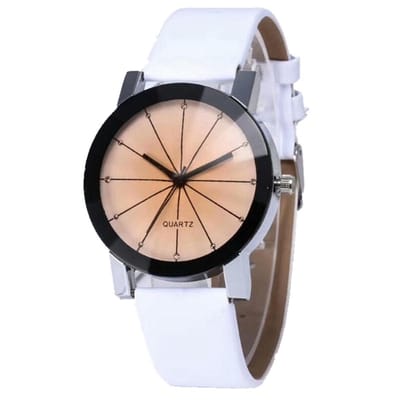 Fako Bijoux® - Horloge - White Ivory Quartz - Ø 40mm - Wit & Crème