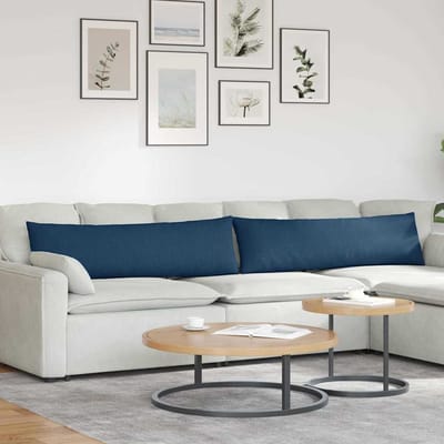 vidaXL - Zitkussens - 2 - st - Stof - Blauw - 145 - x - 40 - cm