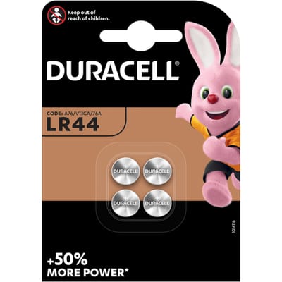 Duracell Specialty LR44 Alkaline-knoopcelbatterij- 1,5V, 76A - 4 stuks