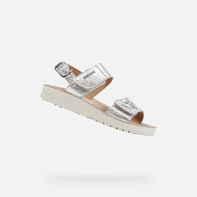 GEOX SANDAL COSTAREI MEISJES Sandalen - ZILVER - Maat 39