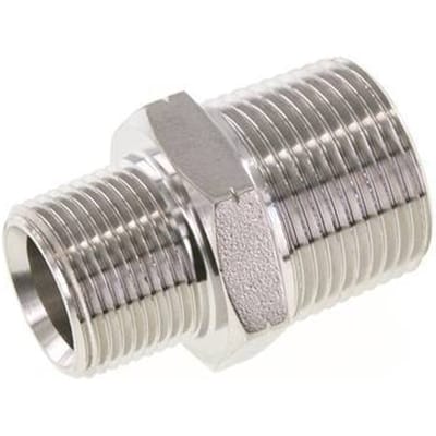 3/4'' NPT x 1'' NPT RVS Borstnippel 140 Bar - Hydrauliek - FL2S-M-ST-034N-100N