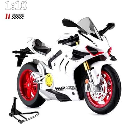1: 10 Simulatie Ducati V4S Legering Geluid En Licht Motorfiets Ninja Model Motorfiets Jongens Speelgoed Meubel Ornament