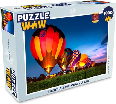 Puzzel Luchtballon - Gras - Lucht - Legpuzzel - Puzzel 1000 stukjes volwassenen