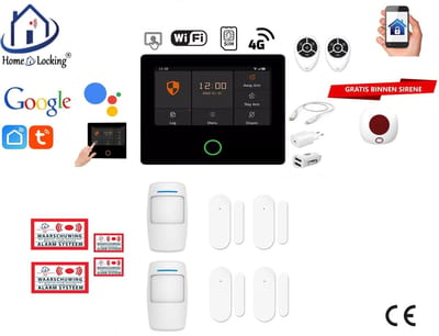 Draadloos alarmsysteem voor woning/camper/boot/caravan werkt met wifi en sim kaart en met spraakgestuurde apps. (Nederlands of Frans stem en tekst) ST01A-25